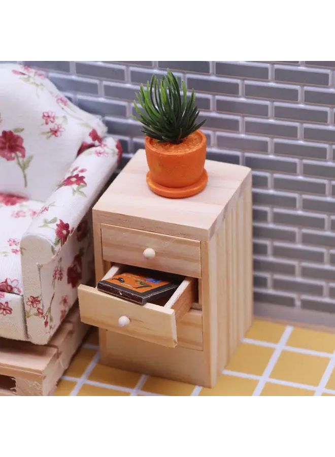 This Year S New Dollhouse Mini Wooden Openable Bedside Table 6 Drawer Storage With 2 Shelves And Mirror Mixed Colors High Quality Realistic Miniature Furniture For Life Scene Simulation And Micro Landscape Photography 1 Set - Image 4