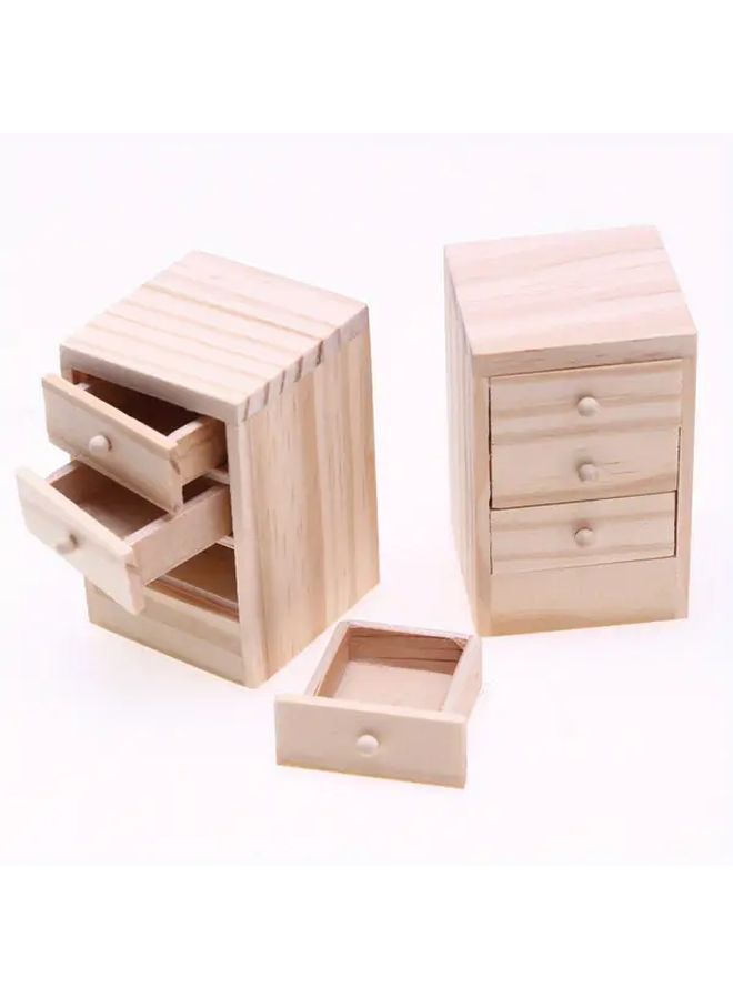 This Year S New Dollhouse Mini Wooden Openable Bedside Table 6 Drawer Storage With 2 Shelves And Mirror Mixed Colors High Quality Realistic Miniature Furniture For Life Scene Simulation And Micro Landscape Photography 1 Set - Image 2