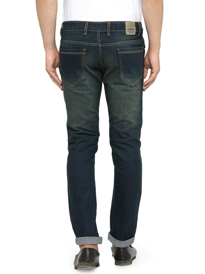 Ben Martin Men's Regular Fit Stretchable 28 Size Green Cotton Denim Mid Rise Jeans Pant for Men, JJ3-1 - Image 2