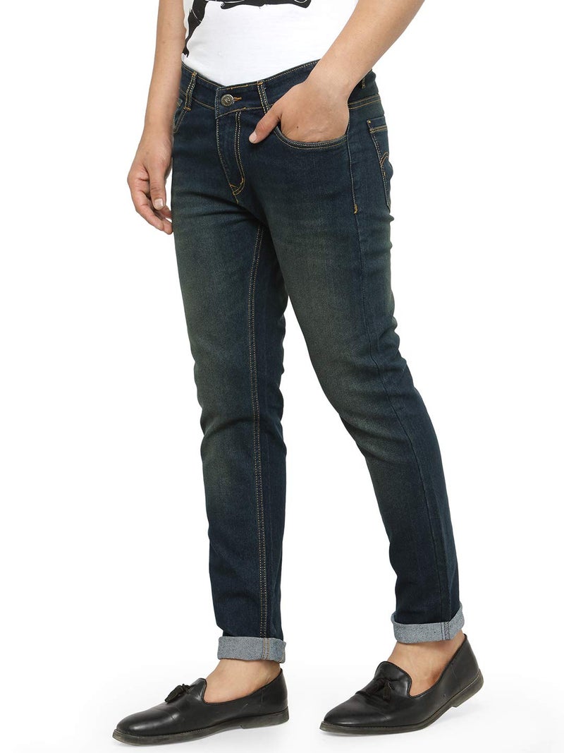 Ben Martin Men's Regular Fit Stretchable 28 Size Green Cotton Denim Mid Rise Jeans Pant for Men, JJ3-1 - Image 3