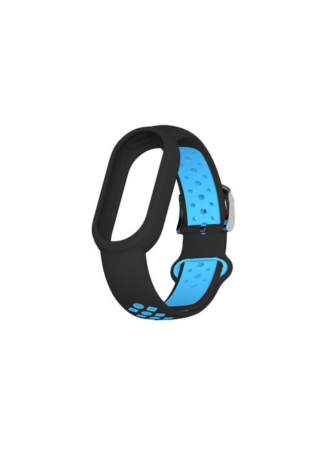 Suitable For Mi Bracelet 8 Two-color Silver Buckle Strap Smart Bracelet Nike Two-color Silicone Mi Bracelet 8-Color:Black And Blue