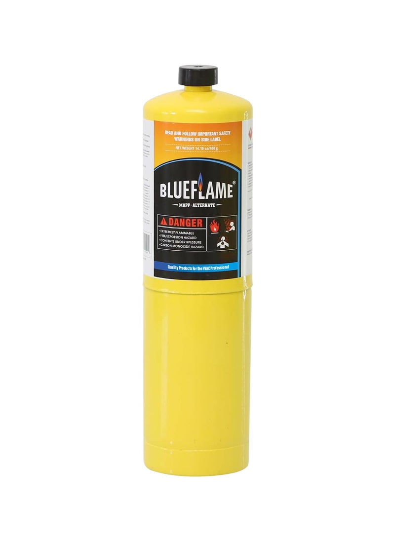 BLUEFLAME - BlueFlame MAPP ALTERNATE Cylinder 99.9% High-Purity Propylene for Superior Heat – Hotter than Standard Propane Tanks – Ideal for Welding, Brazing, Soldering, and Modern Cuisines 14.1 oz - Image 1