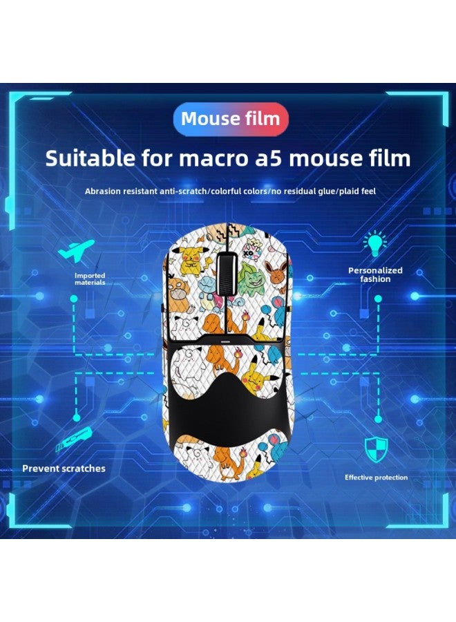 Suitable For Mai From A5 Mouse Anti-slip Stickers A5PRO MAX Full Set With Back Stickers Lizard Skin Anti-sweat Suction Generation Wholesale-Color:Michael From The A5-SY-040 Team Printing/black Diamond-all-inclusive  - Image 3