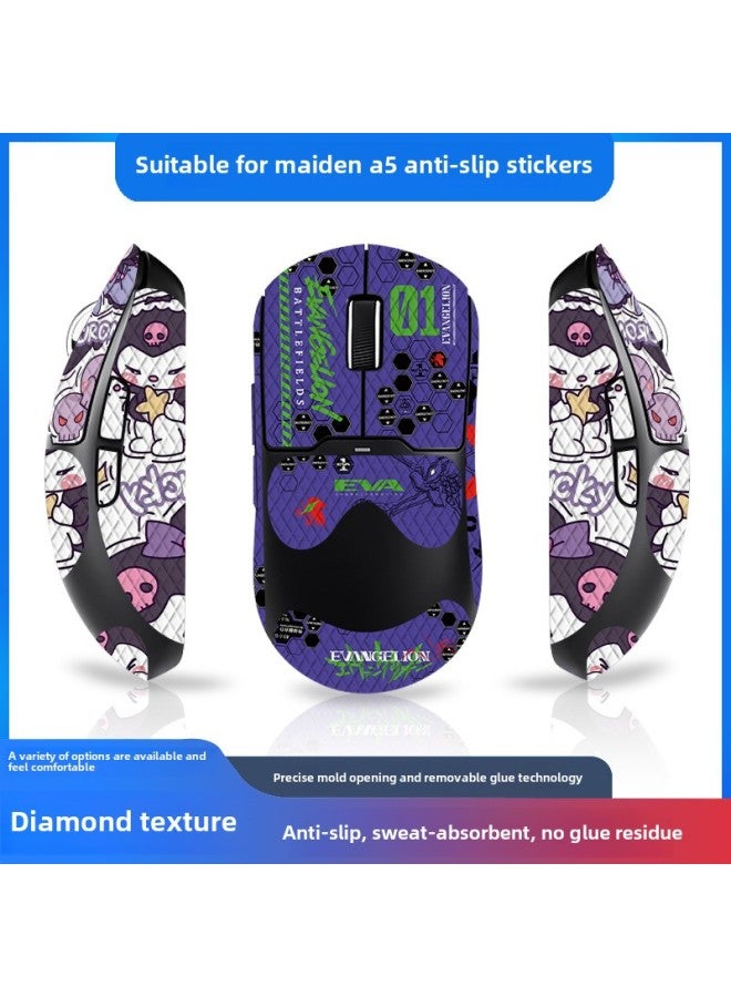 Suitable For Mai From A5 Mouse Anti-slip Stickers A5PRO MAX Full Set With Back Stickers Lizard Skin Anti-sweat Suction Generation Wholesale-Color:Michael From The A5-SY-040 Team Printing/black Diamond-all-inclusive  - Image 2