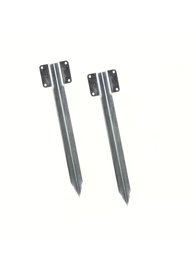 2pcs Heavy Duty Metal Ground Anchors Galvanized Outdoor Garden Stakes Weather Resistant - Image 1