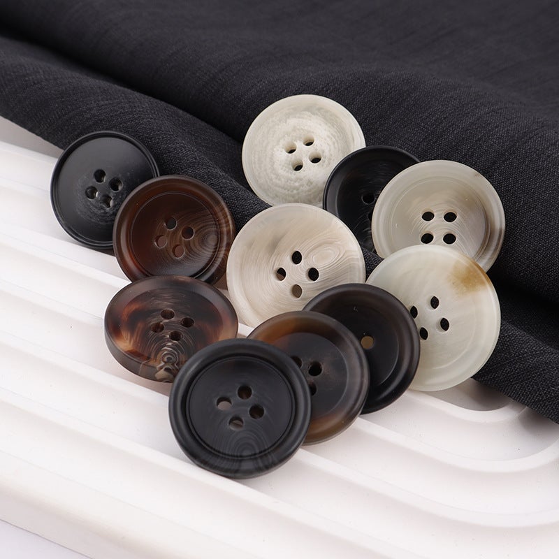Black Round Resin Buttons for Suits and Coats