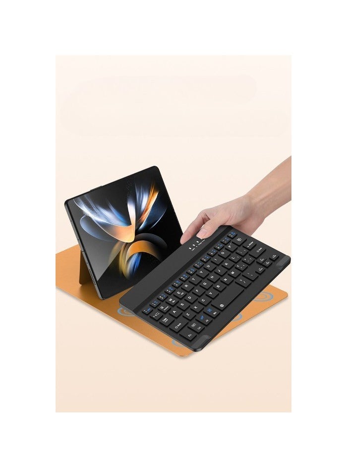 Compatible with Samsung Z Fold4 / Z Fold3 / Z Fold2 /Z Fold Office Keyboard Accessories with S Pen Holder, Removable Magnetic Wireless Bluetooth Keyboard Case and Mouse