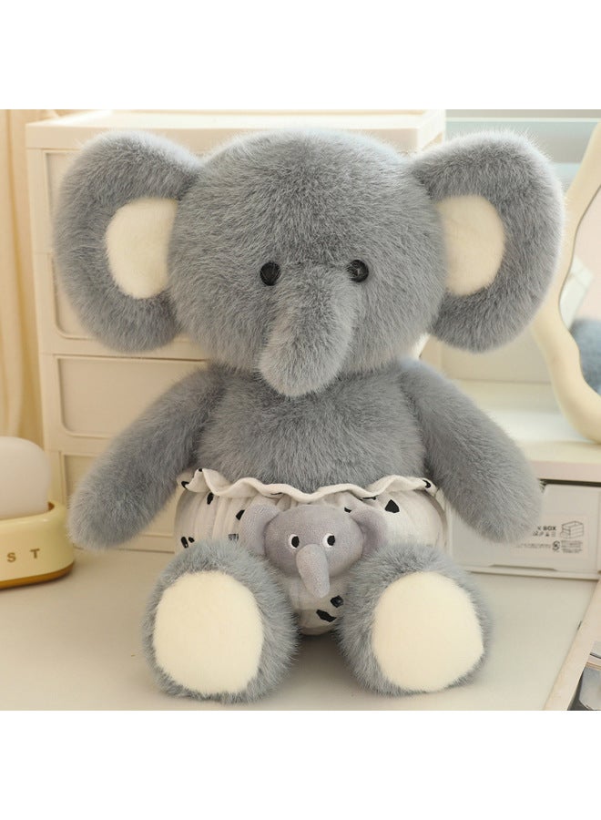دمية الفيل اللطيفة من سلسلة الحيوانات الأليفة اللطيفة من القطيفة، دمية مريحة للأطفال هدية عيد ميلاد للنساء - اللون: فيل رمادي صغير للجري - الارتفاع: 40 سم / 310 جرام - Image 1