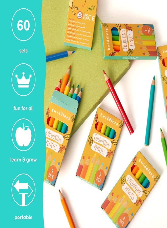 THE TWIDDLERS 60 Pack of Mini Colored Pencils - 6 Pencils per Box, 360 Total - Bulk Mini Coloring Pencils for Kids, Individual Packs for Classroom Prizes, Teacher Supplies, Party Favors - Image 3