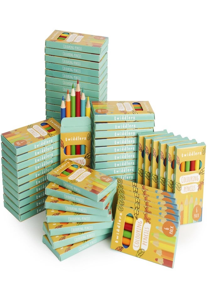 THE TWIDDLERS 60 Pack of Mini Colored Pencils - 6 Pencils per Box, 360 Total - Bulk Mini Coloring Pencils for Kids, Individual Packs for Classroom Prizes, Teacher Supplies, Party Favors - Image 1