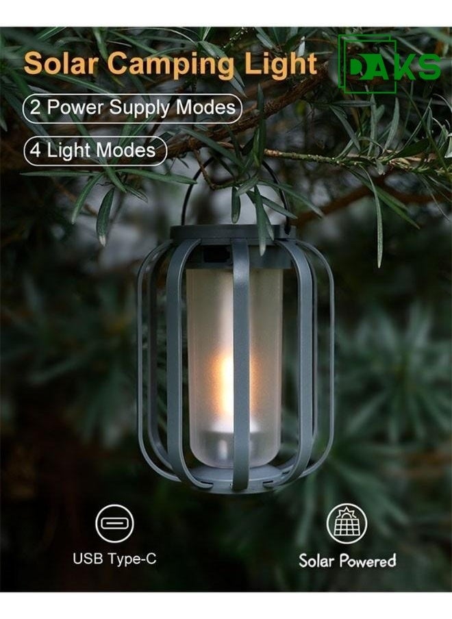 داكس فانوس طاقة شمسية خارجي – إضاءة LED مزخرفة مقاومة للماء للحديقة والفناء والممر والطاولة – إضاءة موفرة للطاقة تعمل تلقائياً من الغروب حتى الفجر  - Image 1