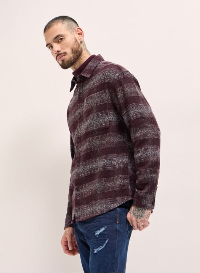 THE BEAR HOUSE Shacket for Men | Long Sleeve, Casual Button-Down | Soft, Breathable Fabric for Work, Everyday, & All-Season Wear in Stylish Design - Image 3