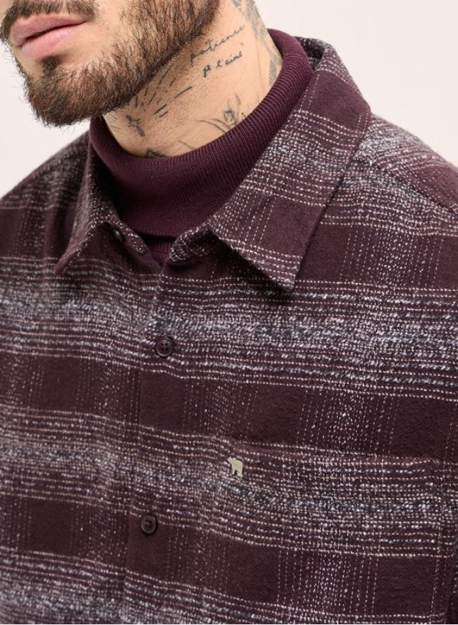 THE BEAR HOUSE Shacket for Men | Long Sleeve, Casual Button-Down | Soft, Breathable Fabric for Work, Everyday, & All-Season Wear in Stylish Design - Image 5