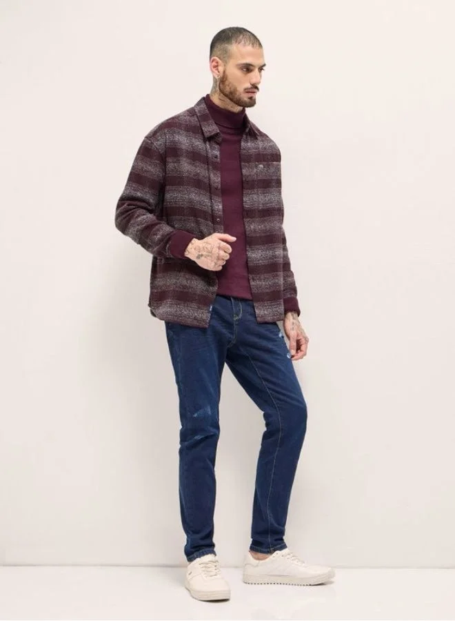 THE BEAR HOUSE  Shacket for Men | Long Sleeve, Casual Button-Down | Soft, Breathable Fabric for Work, Everyday, & All-Season Wear in Stylish Design for Men | Best Price UAE