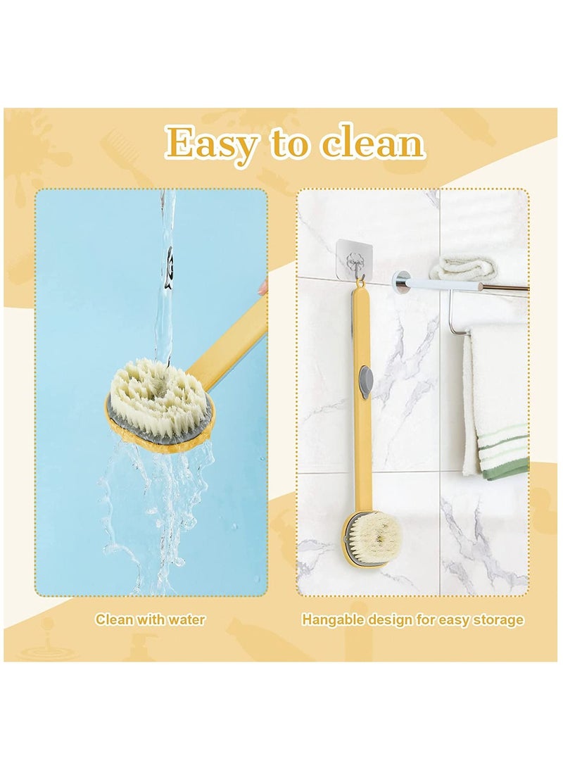 Long Handle Bath Massage Cleaning Brush with Soap Dispenser, Back for Shower, Exfoliating Storable Body Wash - Image 4