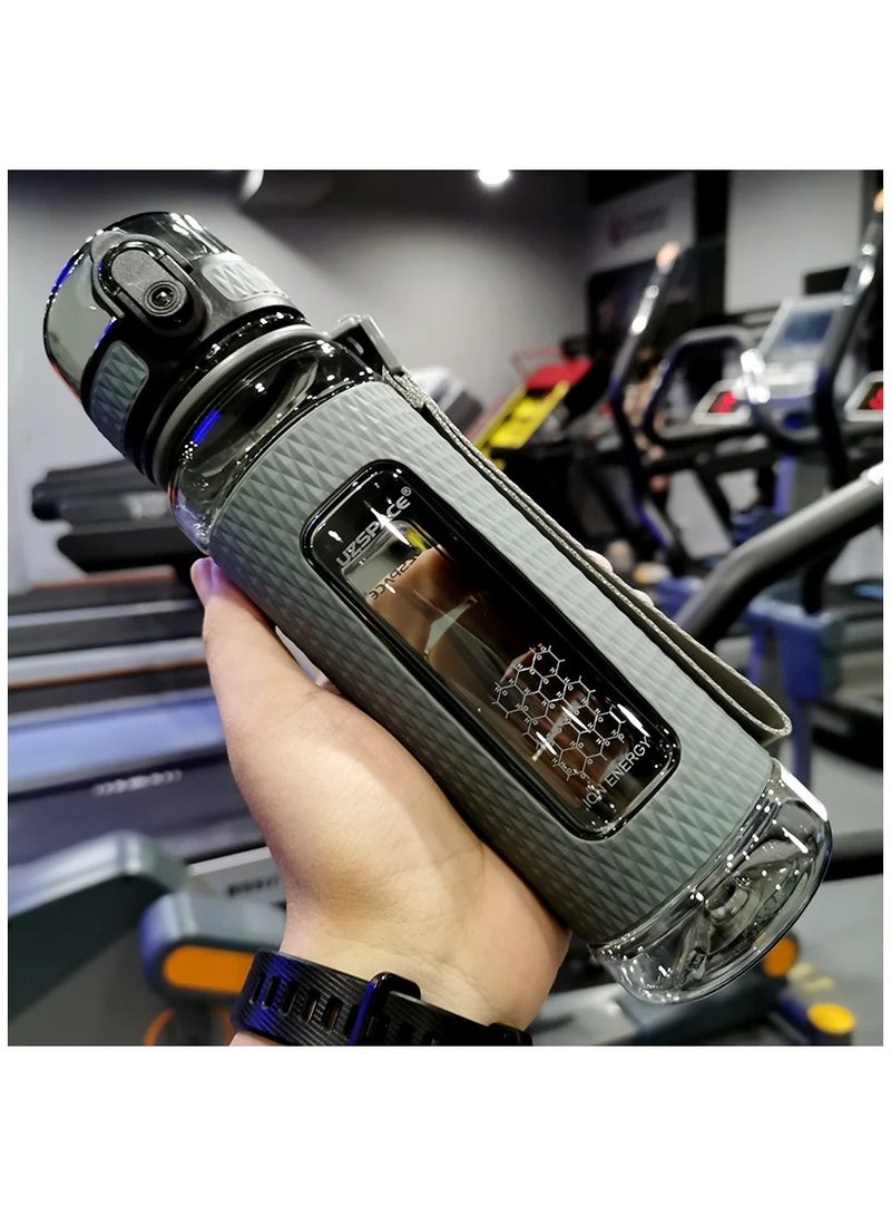 أوسبايس زجاجات مياه رياضية مجانية محمولة من البلاستيك تريتان لصالة الألعاب الرياضية، زجاجة مشروبات مضادة للسقوط ومانعة للتسرب، سعة كبيرة، غلاية لياقة بدنية