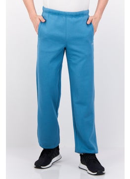 Men Regular Fit Brand Logo Sweatpants, Teal Blue