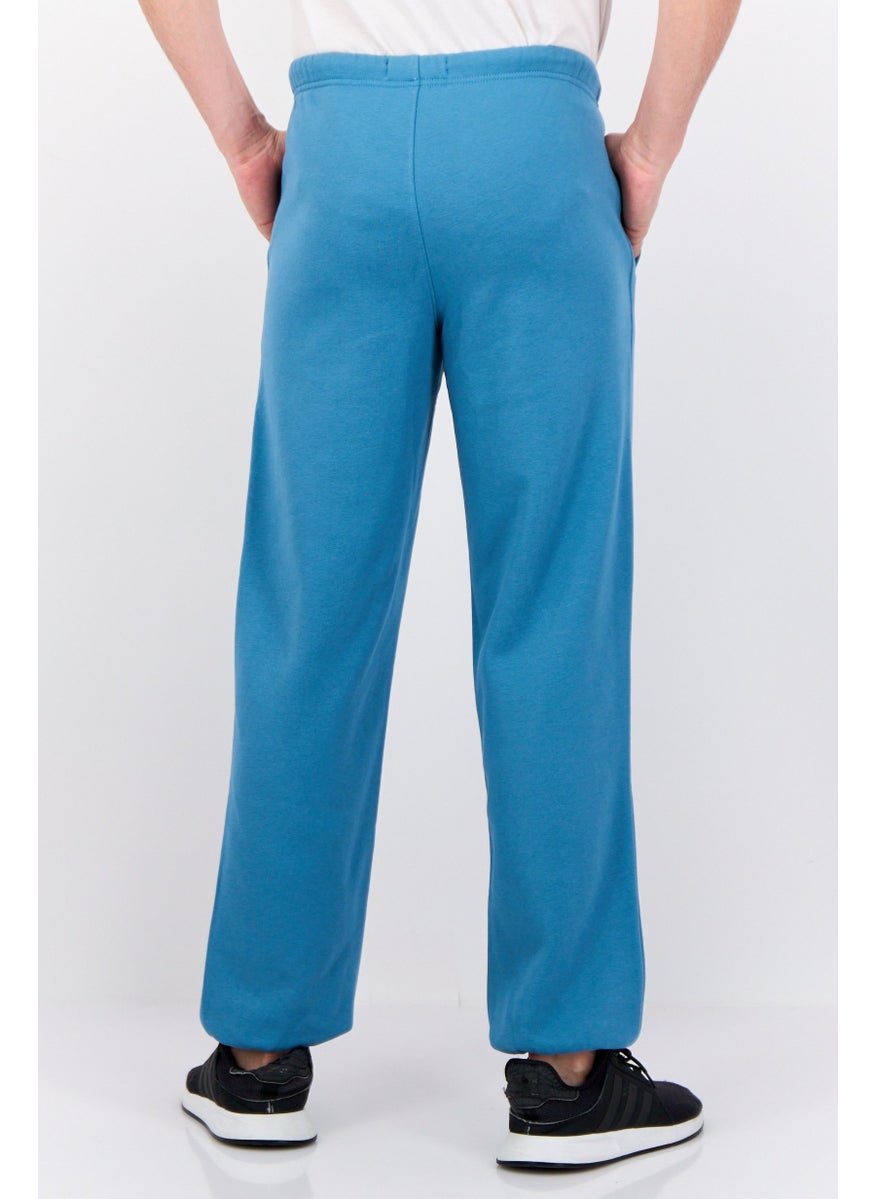 ESPRIT - Men Regular Fit Brand Logo Sweatpants, Teal Blue - Image 1