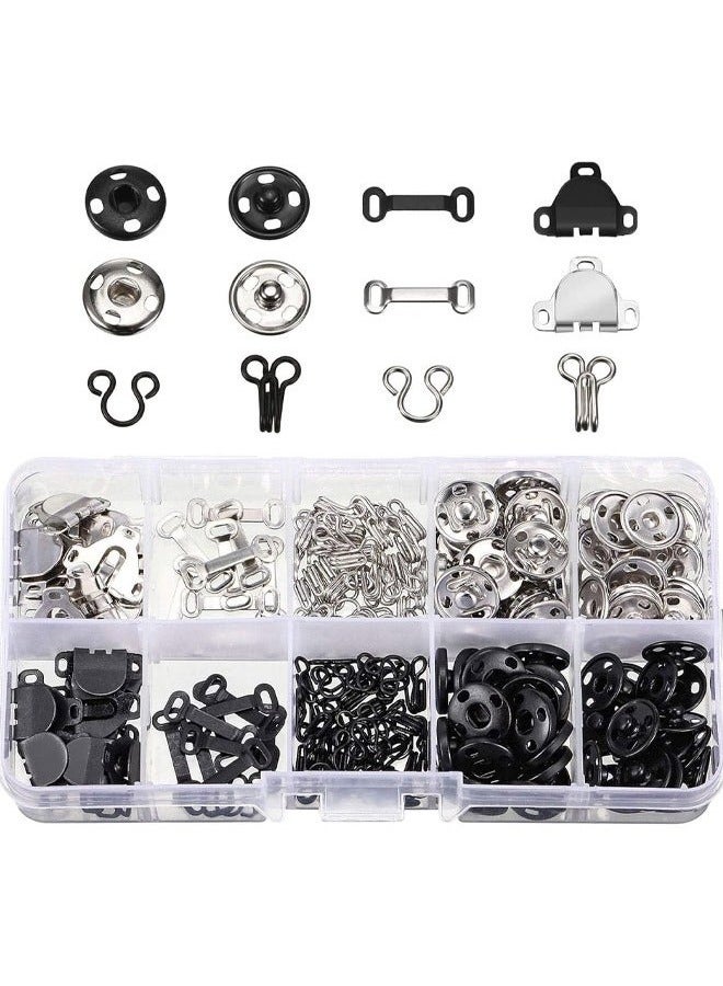 3 Styles Skirt Hooks and Eyes Sewing Hooks, Sewing Snap Garment Tools with Metal Snap Fastener Snaps, Suitable for Pants Skirt Bra Sewing DIY Making, 2 Colors (50 Pairs) 100pcs  - Image 2