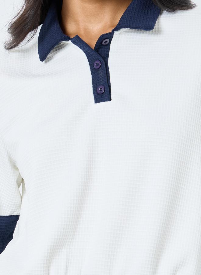 تايك تو تيشيرت بولو محبوك بنمط كتل الألوان - Image 3