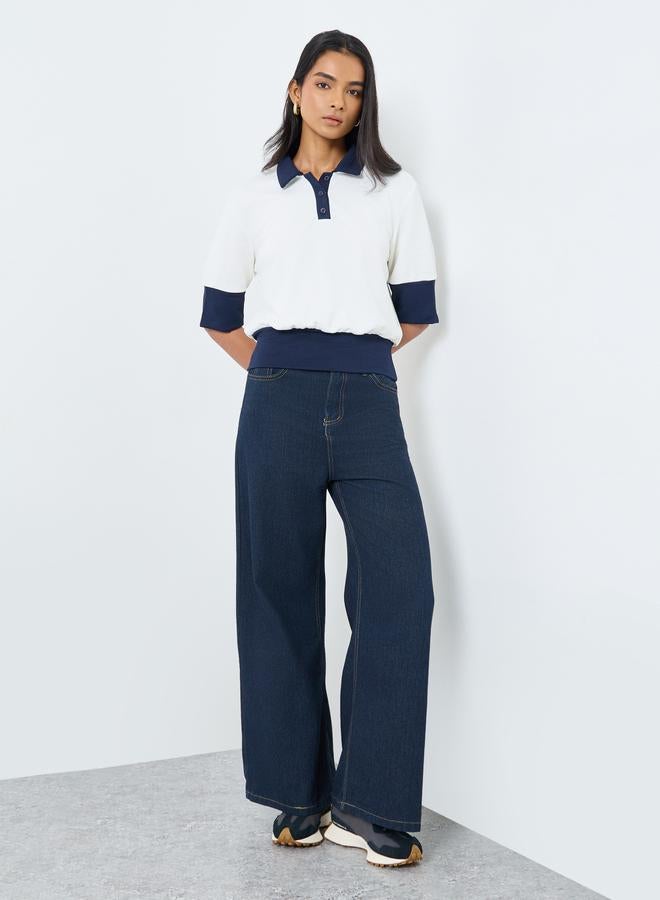 تايك تو تيشيرت بولو محبوك بنمط كتل الألوان - Image 2