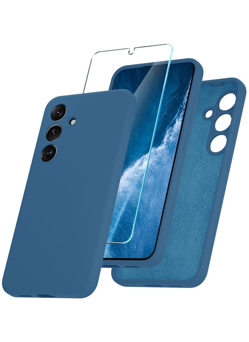 JAJEEK Samsung Galaxy S24 Plus Case | Soft Silicone Phone Case with 1 Screen Protector | Anti-Scratch Microfiber Lining | Full Body Shockproof Slim Cover | Wireless Charging Compatible | Durable Navy Blue Protective Case for Samsung Galaxy S24+ - Image 1