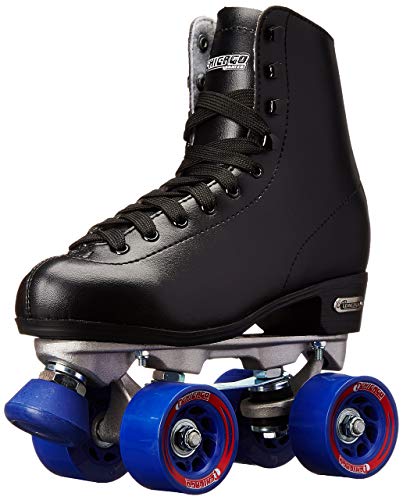 Chicago زلاجات شيكاغو الفاخرة السوداء الرباعية للأولاد والرجال المبتدئين بتصميم كلاسيكي قابل للتعديل عالي القمة للاستخدام الداخلي أو الخارجي وزلاجات الديربي - Image 4