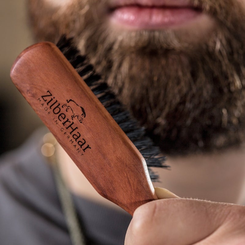 ZilberHaar Regular Beard Brush - Soft Boar Bristles - Beard grooming brush for men - Straightens and Promotes beard growth - Works with Beard Oils and Balms - Essential for beard care kits - Image 4