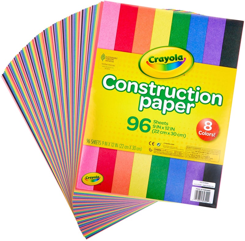 Crayola 9" x 12" 8-Assorted Color Construction Paper - 96/Pack - Image 3