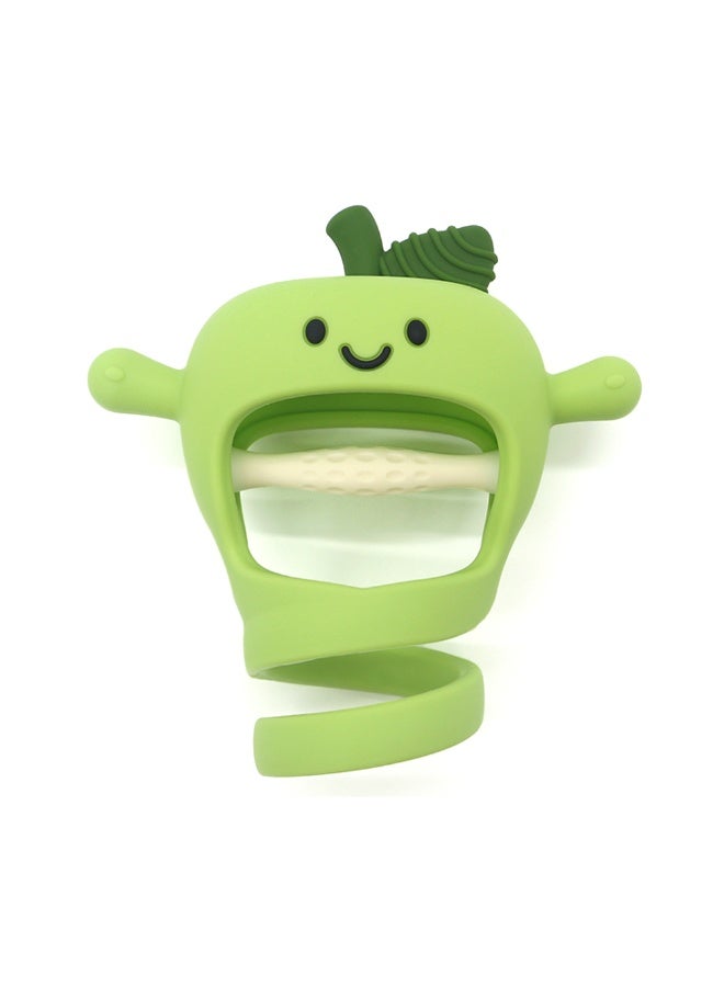 Mini Treasures BPA Free Silicone Baby Apple Teething Toys| Baby Hand Teether Mitten for Sucking Needs| Baby Chew Toys Hand Pacifier for Soothing Teething Pain Relief - Green - Image 1