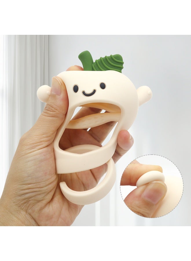 Mini Treasures BPA Free Silicone Baby Apple Teething Toys| Baby Hand Teether Mitten for Sucking Needs| Baby Chew Toys Hand Pacifier for Soothing Teething Pain Relief - Green - Image 3