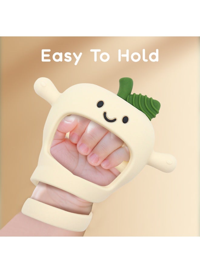 Mini Treasures BPA Free Silicone Baby Apple Teething Toys| Baby Hand Teether Mitten for Sucking Needs| Baby Chew Toys Hand Pacifier for Soothing Teething Pain Relief - Green - Image 4