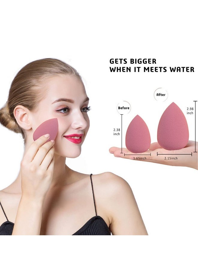 VITALOGY - Makeup Sponges For Foundation - Makeup Sponge Set For Blending - Beauty Blender Set Of 4 + Egg Case Holder - Flawless For Cream, Powder And Liquid (Pink Mix Colours)  - Image 2