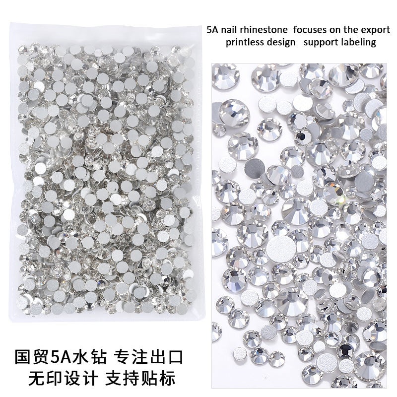 Nail Art Rhinestones, Whole Batch Of Sparkling Small Round Flat-Back Rhinestones For Nails, Style, Bagged Crystal Glass Rhinestones, Nail Art Decoration Rhinestones - Image 2