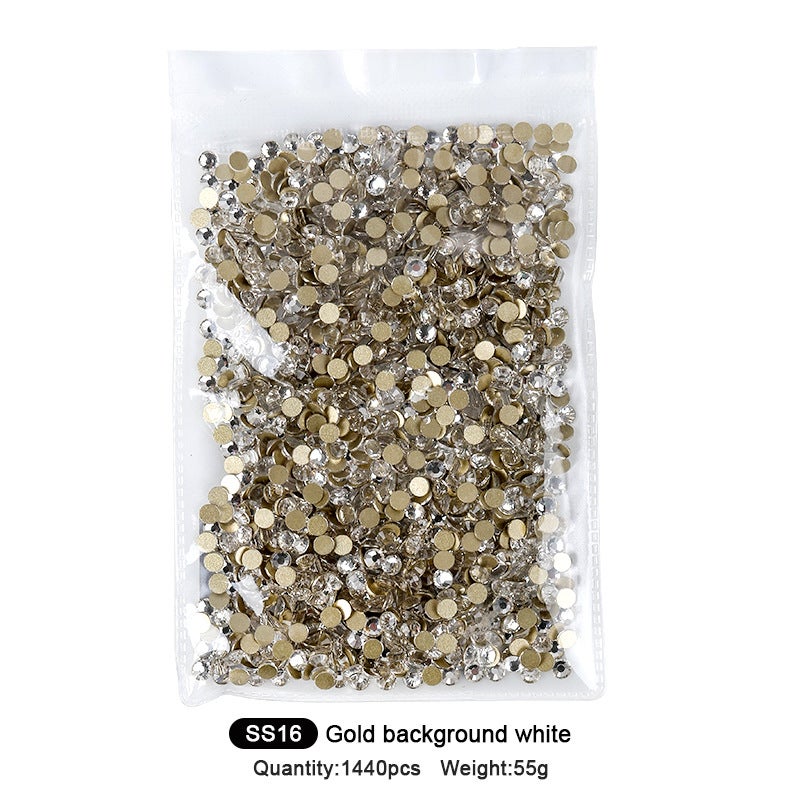 Nail Art Rhinestones, Whole Batch Of Sparkling Small Round Flat-Back Rhinestones For Nails, Style, Bagged Crystal Glass Rhinestones, Nail Art Decoration Rhinestones - Image 1