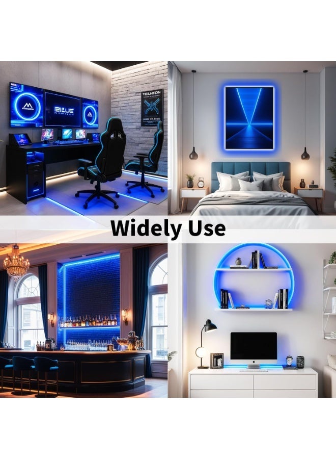 شريط إضاءة LED أزرق 5050، 12 فولت - 8 مم | فائق السطوع، 60 مصباح LED/متر | مرن وقابل للقص | لفة بطول 5 أمتار (بدون وحدة تشغيل LED) - Image 3