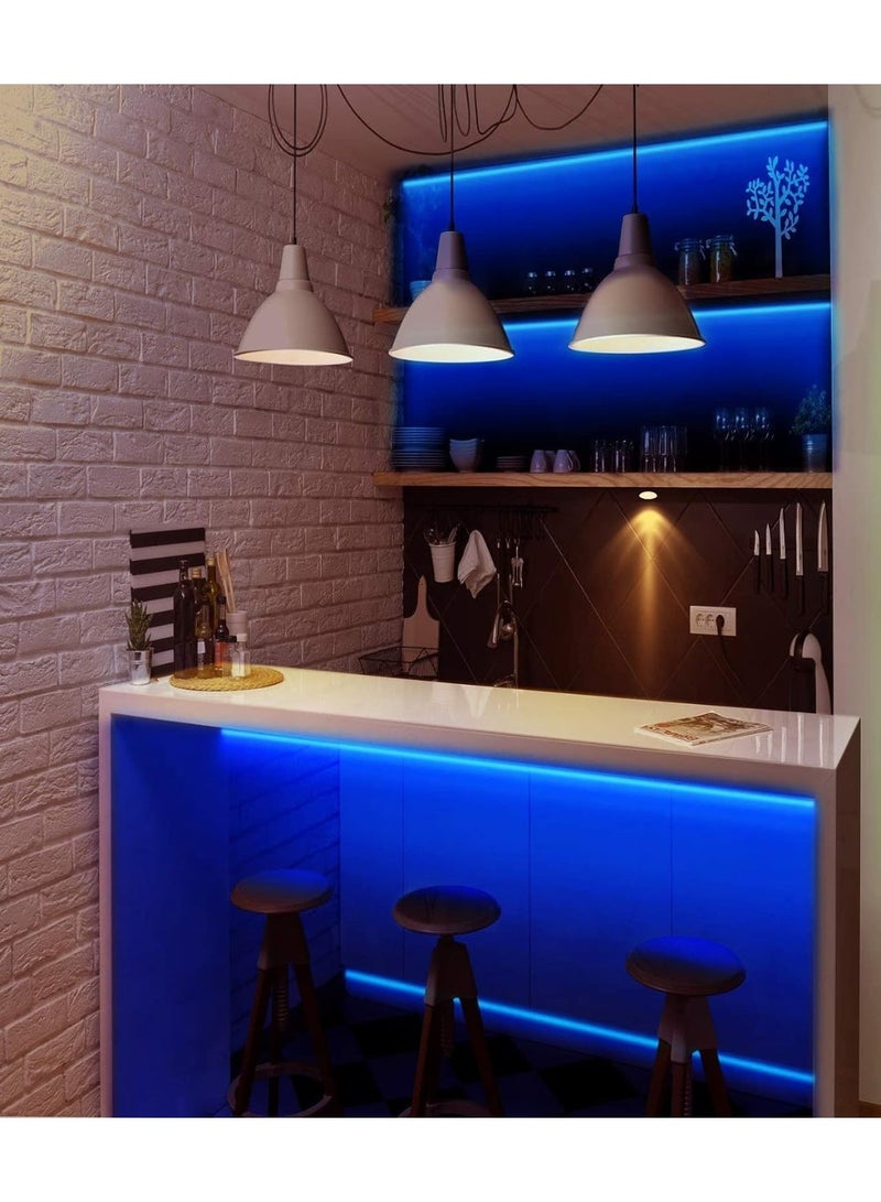 شريط إضاءة LED أزرق 5050، 12 فولت - 8 مم | فائق السطوع، 60 مصباح LED/متر | مرن وقابل للقص | لفة بطول 5 أمتار (بدون وحدة تشغيل LED) - Image 4