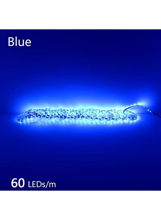 شريط إضاءة LED أزرق 5050، 12 فولت - 8 مم | فائق السطوع، 60 مصباح LED/متر | مرن وقابل للقص | لفة بطول 5 أمتار (بدون وحدة تشغيل LED) - Image 2