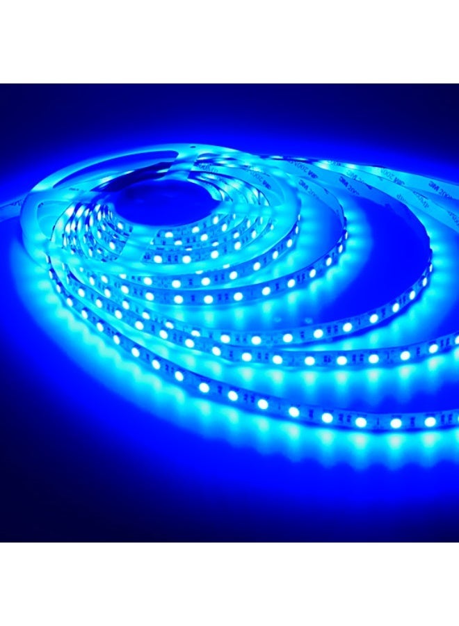 شريط إضاءة LED أزرق 5050، 12 فولت - 8 مم | فائق السطوع، 60 مصباح LED/متر | مرن وقابل للقص | لفة بطول 5 أمتار (بدون وحدة تشغيل LED) - Image 5