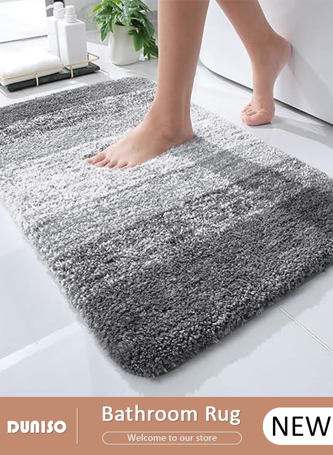DUNISO سجادة حمام، سجادات استحمام فائقة النعومة وامتصاص الماء، سجادة استحمام غير قابلة للانزلاق، سجادة استحمام قابلة للغسل في الغسالة، سجادة حمام لأرضية الحمام، حوض الاستحمام وغرفة الاستحمام - Image 1