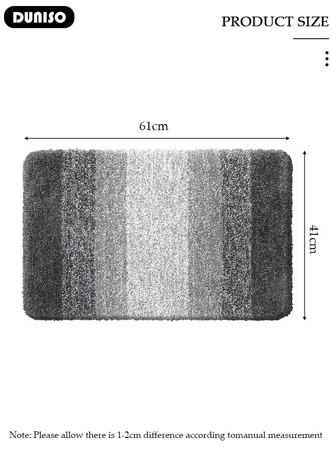 DUNISO سجادة حمام، سجادات استحمام فائقة النعومة وامتصاص الماء، سجادة استحمام غير قابلة للانزلاق، سجادة استحمام قابلة للغسل في الغسالة، سجادة حمام لأرضية الحمام، حوض الاستحمام وغرفة الاستحمام - Image 3