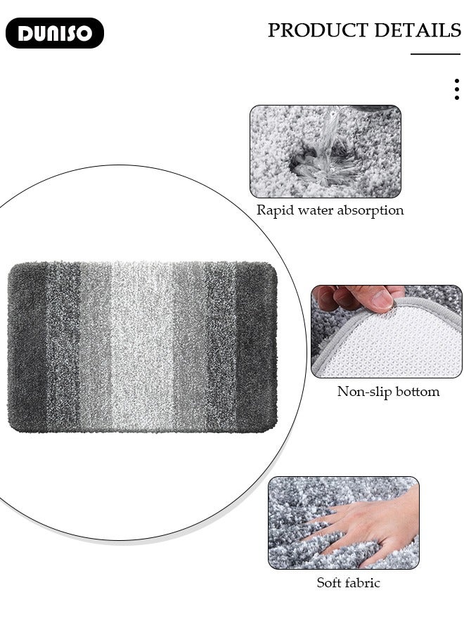 DUNISO سجادة حمام، سجادات استحمام فائقة النعومة وامتصاص الماء، سجادة استحمام غير قابلة للانزلاق، سجادة استحمام قابلة للغسل في الغسالة، سجادة حمام لأرضية الحمام، حوض الاستحمام وغرفة الاستحمام - Image 2
