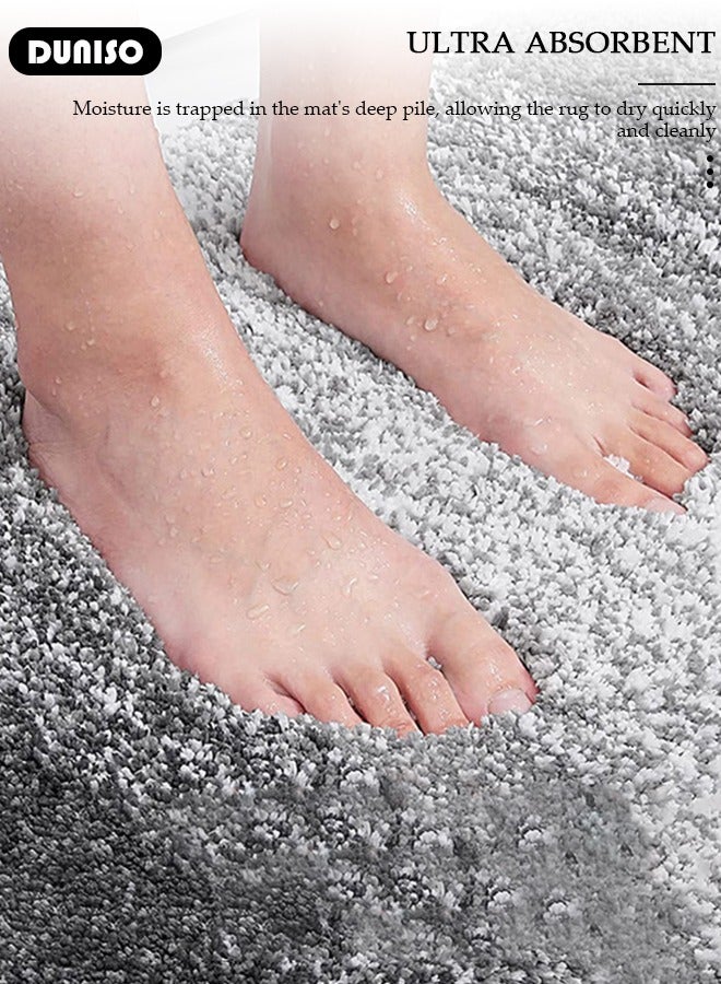 DUNISO سجادة حمام، سجادات استحمام فائقة النعومة وامتصاص الماء، سجادة استحمام غير قابلة للانزلاق، سجادة استحمام قابلة للغسل في الغسالة، سجادة حمام لأرضية الحمام، حوض الاستحمام وغرفة الاستحمام - Image 5