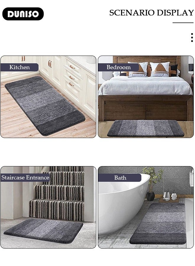 DUNISO سجادة حمام، سجادات استحمام فائقة النعومة وامتصاص الماء، سجادة استحمام غير قابلة للانزلاق، سجادة استحمام قابلة للغسل في الغسالة، سجادة حمام لأرضية الحمام، حوض الاستحمام وغرفة الاستحمام - Image 4