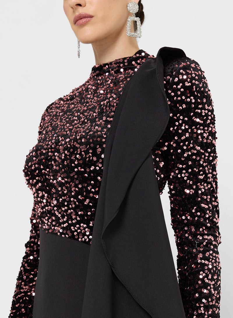 نمشي x فستان بتصميم متدرج متباين - Image 4