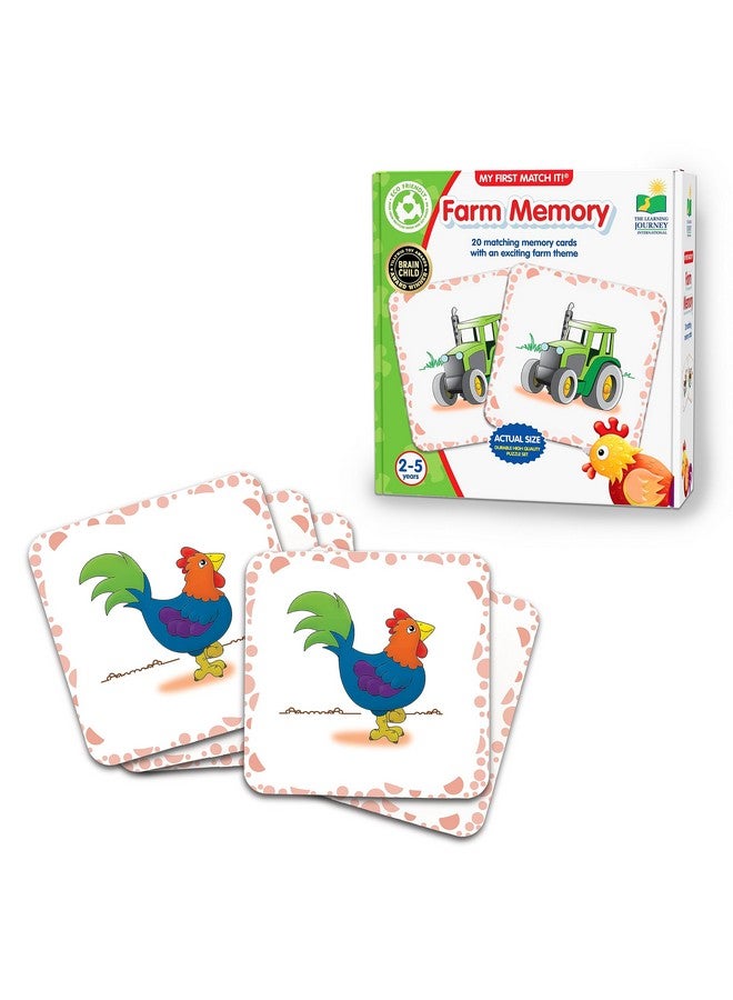 The Learning Journey My First Memory Game - Farm Memory - 20 Card Matching Memory Game - Educational Toddler Gifts for Boys & Girls Ages 2 and Up - Award Winning Learning Toy, Multi - Image 1