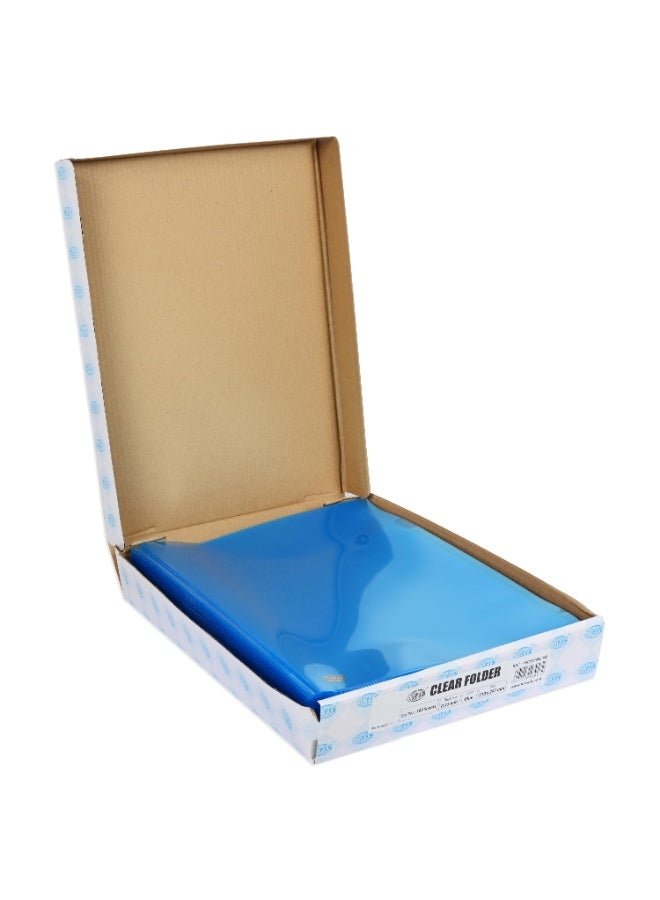 FIS Clear Folder, Size A4(210x297mm), Thickness 0.15mm, Plastic, Box of 100 Pieces, Transparent Blue Color-FSCIE310BL/100 - Image 3
