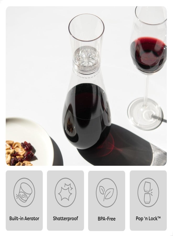 TOSSWARE POP 28oz Set of 1, Premium Quality, Recyclable, Unbreakable & Crystal Clear Plastic Aerating Decanters - Image 3