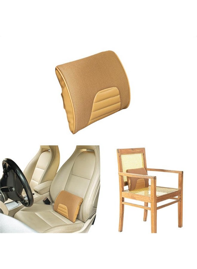 The White Willow Memory Foam Small Size Travel Lumbar Back Support Chair Cushion Pillow for Car, Airplane, Long Drive- Mango (11" L x 9" W x 2" H) - Image 1