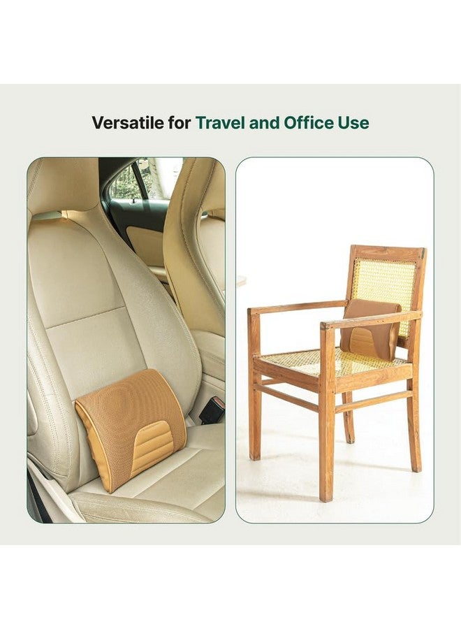 The White Willow Memory Foam Small Size Travel Lumbar Back Support Chair Cushion Pillow for Car, Airplane, Long Drive- Mango (11" L x 9" W x 2" H) - Image 5